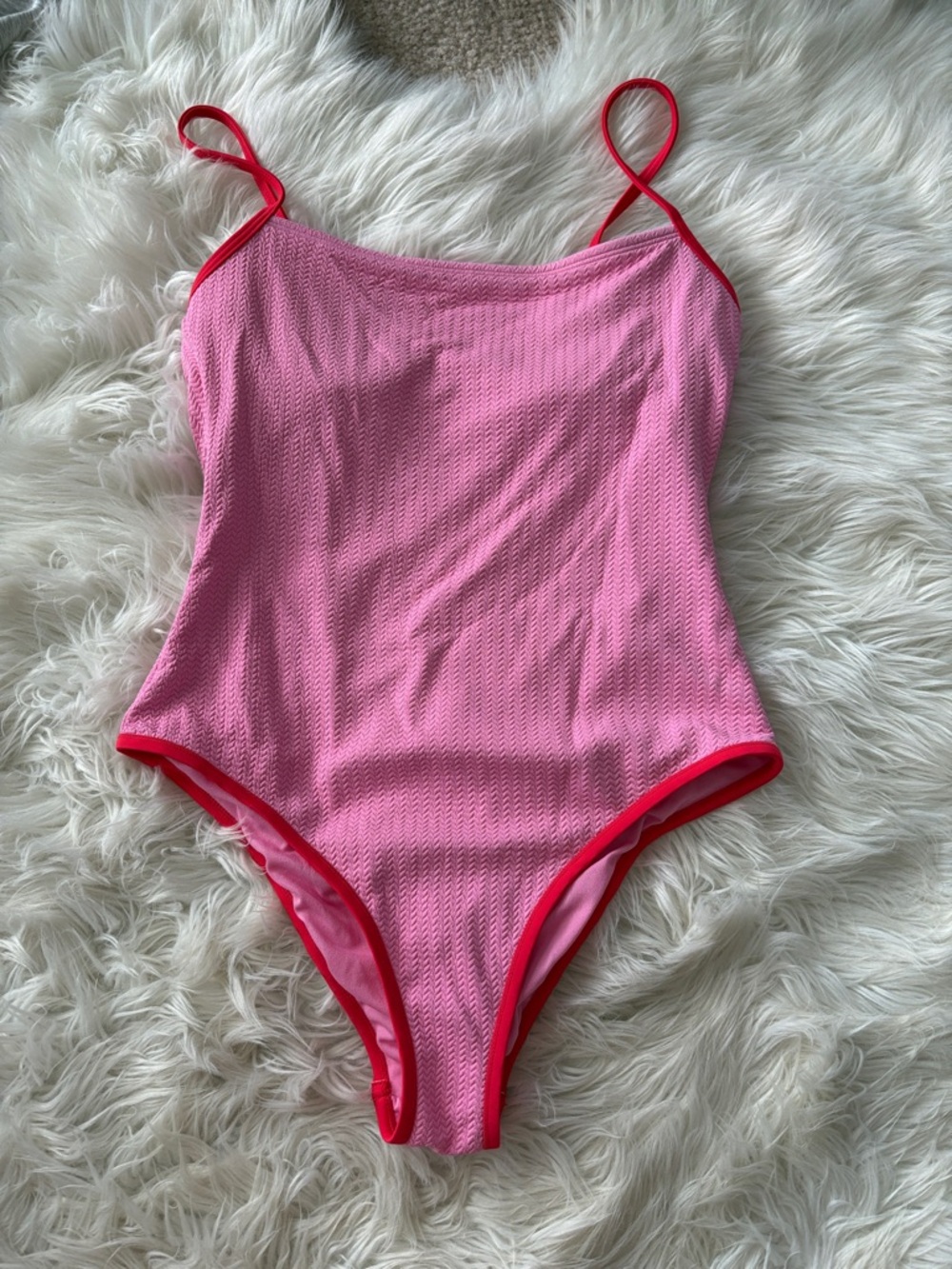 wild fable Pink One-Piece Swimsuit with Red Trim